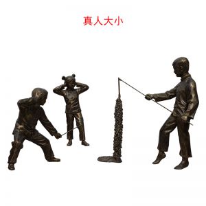 放鞭炮兒童玻璃鋼仿銅