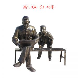 工作人物玻璃鋼仿銅