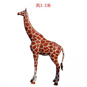 玻璃鋼長(zhǎng)頸鹿淺棕仿真色（平頭）