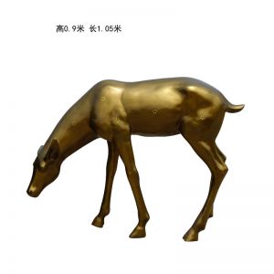 玻璃鋼仿銅低頭小鹿梅花鹿