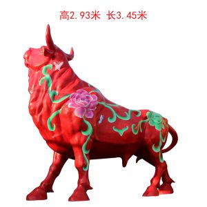 彩繪牛氣通天玻璃鋼